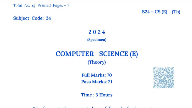 Class 10 HSLC 2024 Computer Science Question Paper