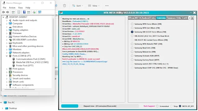 MTK META Utility V63 update Samsung BRom