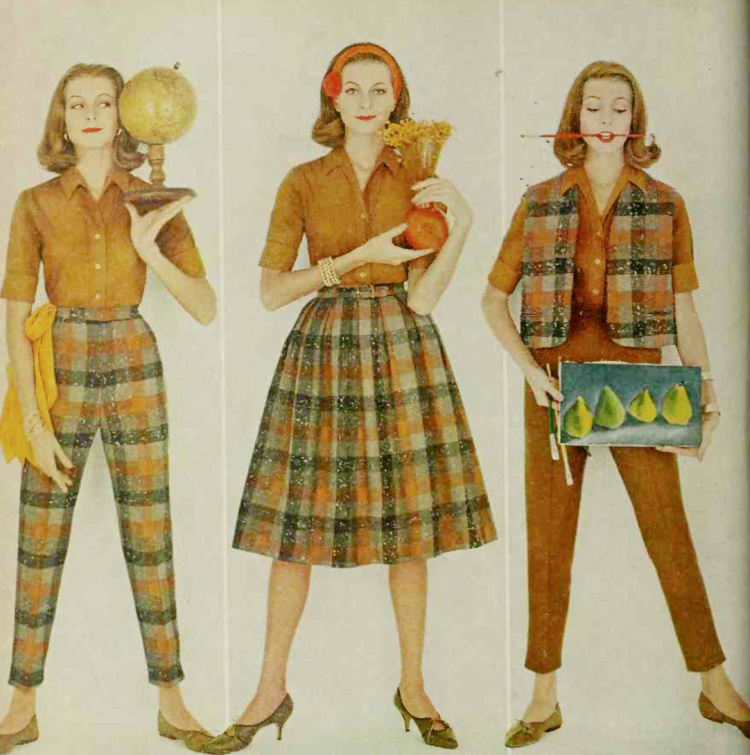 A Vintage Nerd, Vintage Blog, Vintage Fashion Inspiration, Vintage 1960s Fall Outfits, Mademoiselle Magazine August 1960, Vintage Plaid, 1960s Fall Fashion