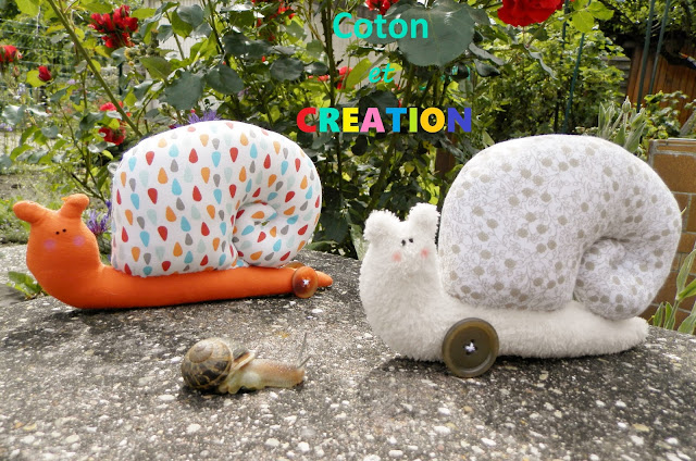 Coton et Création : Escargots en tissu