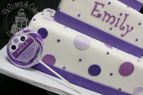 purple bat mitzvah square cake fondant