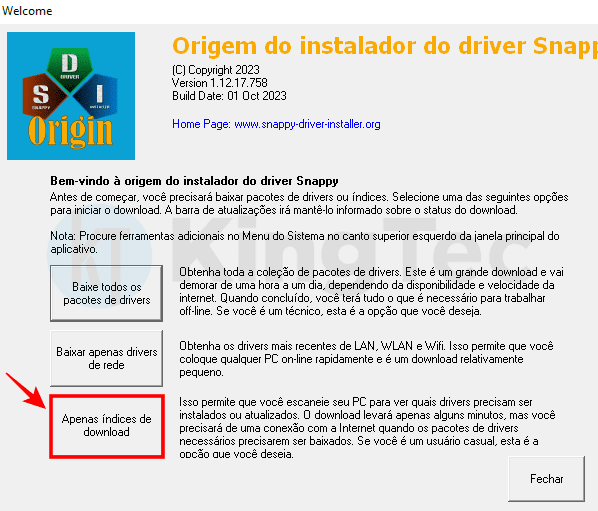 Software Snappy Driver Installer para download e instalação dos drivers Windows