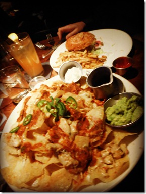 Nachos and a burger