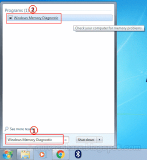 Membuka Windows Memory Diagnostic