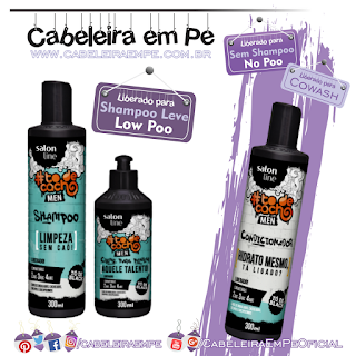 Linha Tô De Cacho Men - Salon Line (Shampoo e Creme para pentear liberados para Low Poo) - (Condicionador liberado para Low Poo e Cowash)