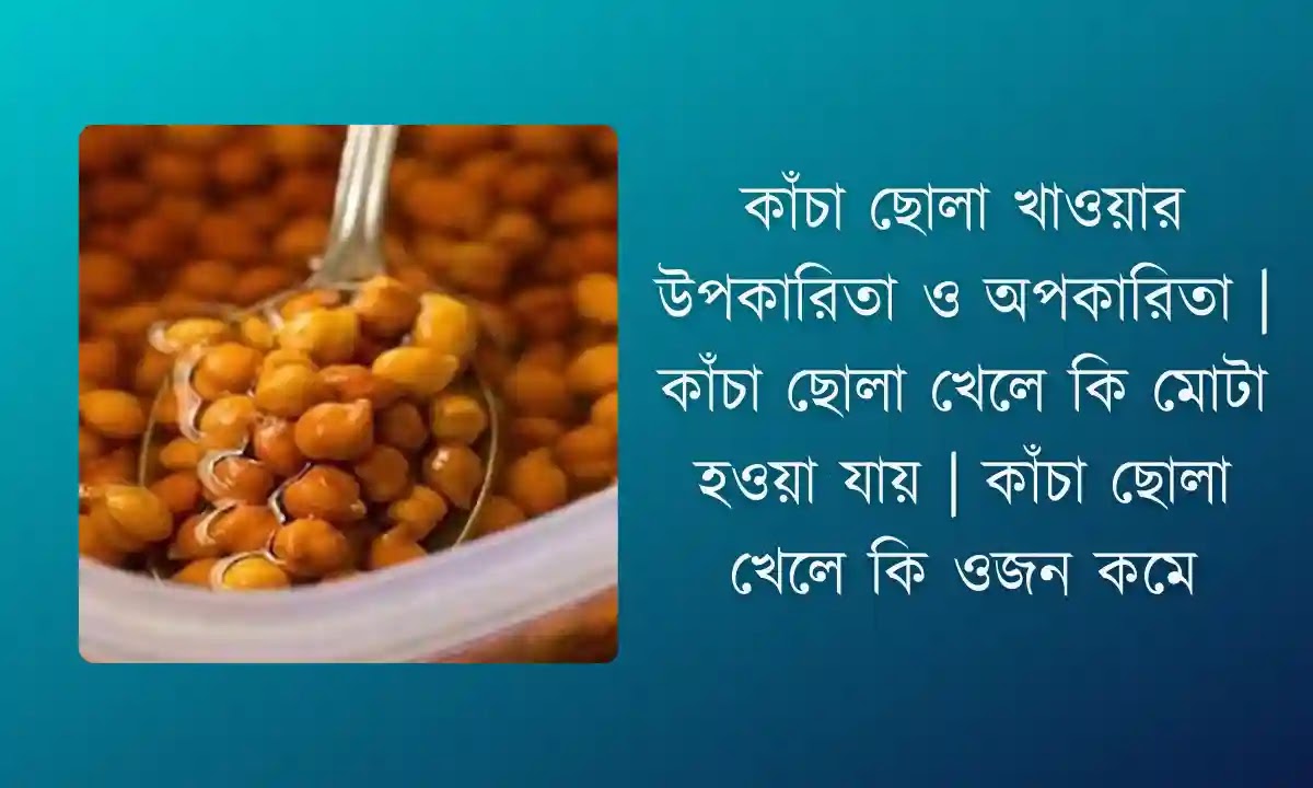কাঁচা ছোলা খাওয়ার উপকারিতা ও অপকারিতা | কাঁচা ছোলা খেলে কি মোটা হওয়া যায় | কাঁচা ছোলা খেলে কি ওজন কমে