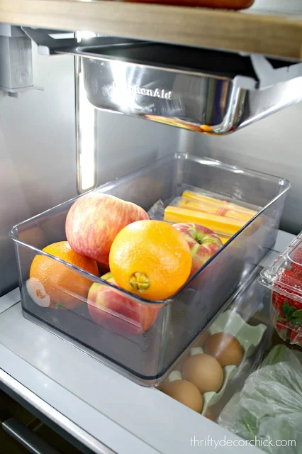 Keep healthy snacks out in fridge