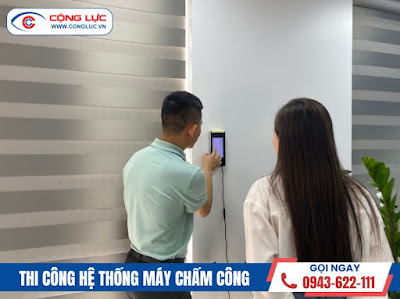 lắp máy chấm công khuôn mặt tại văn phòng công ty vận tải STR ở toà nhà đông phương