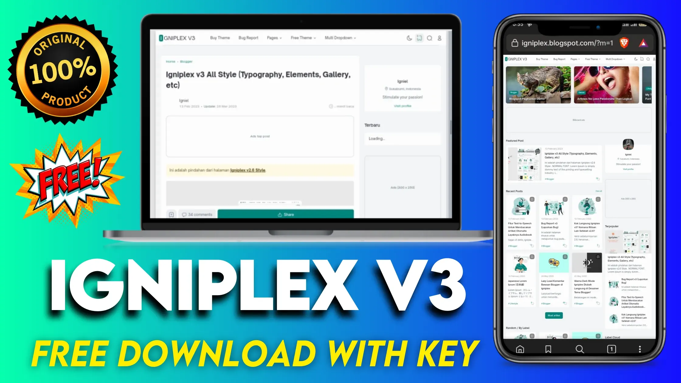 Igniplex v3: Premium Blogger Template free download