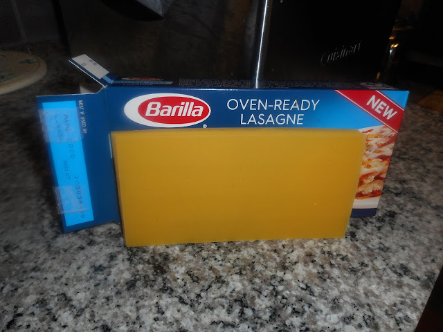 Barilla's Gluten-Free Lasagne Noodles out of the box - they are thin, flat sheets like homemade