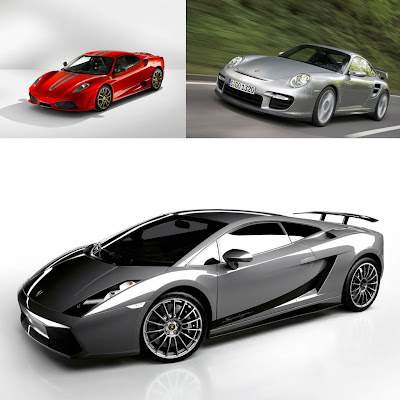 Ferrari 430 Scuderia vs Lamborghini Superleggera vs Porsche GT2