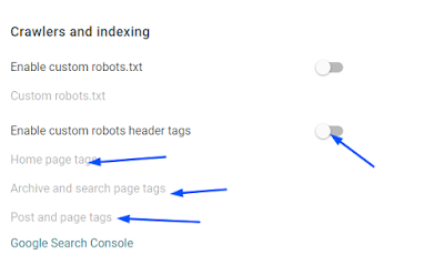 Crawlers and indexing