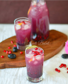 Purple Delight is a summer cooler drink made with fresh grapes and pomegranate juice.