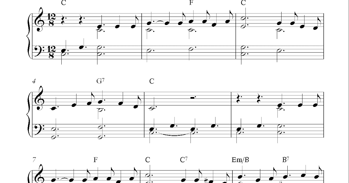 Free Sheet Music Scores: Free easy Christmas piano sheet music, O Holy