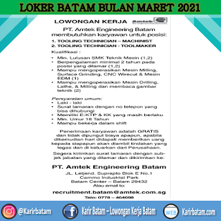 Lowongan Kerja PT. Amtek Engineering