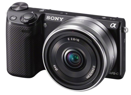 sony nex-5r camera white black silver