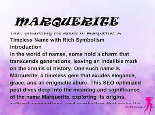 meaning of the name "MARQUERITE"