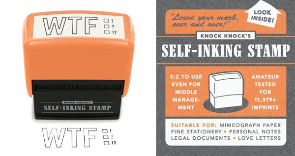 Knock Knock Self Inking WTF Stamp