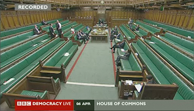 Still image from BBC Democracy live - second reading of Digital Economy Bill