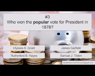 Who won the popular vote for President in 1876? Answer choices include: Ulysses S. Grant, James Garfield, Rutherford B. Hayes, Samuel J. Tilden