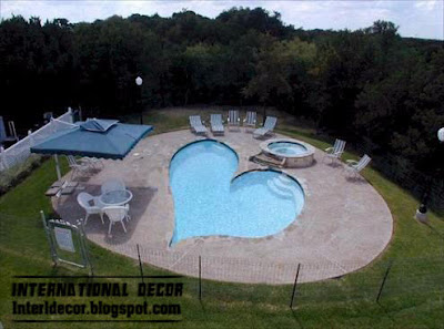 heart swimming pool design including Jacuzzi and children's wadding