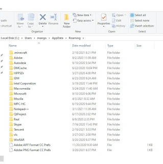 appdata, roamin, hidden folder, windows