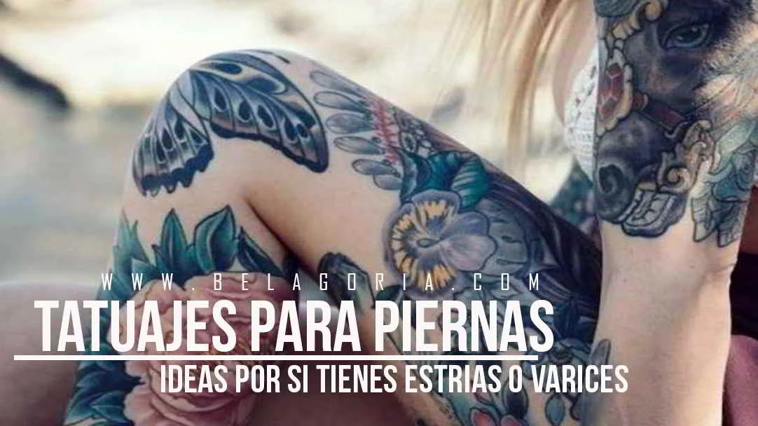 Tatuaje de flores en las pierns para tapar estrias