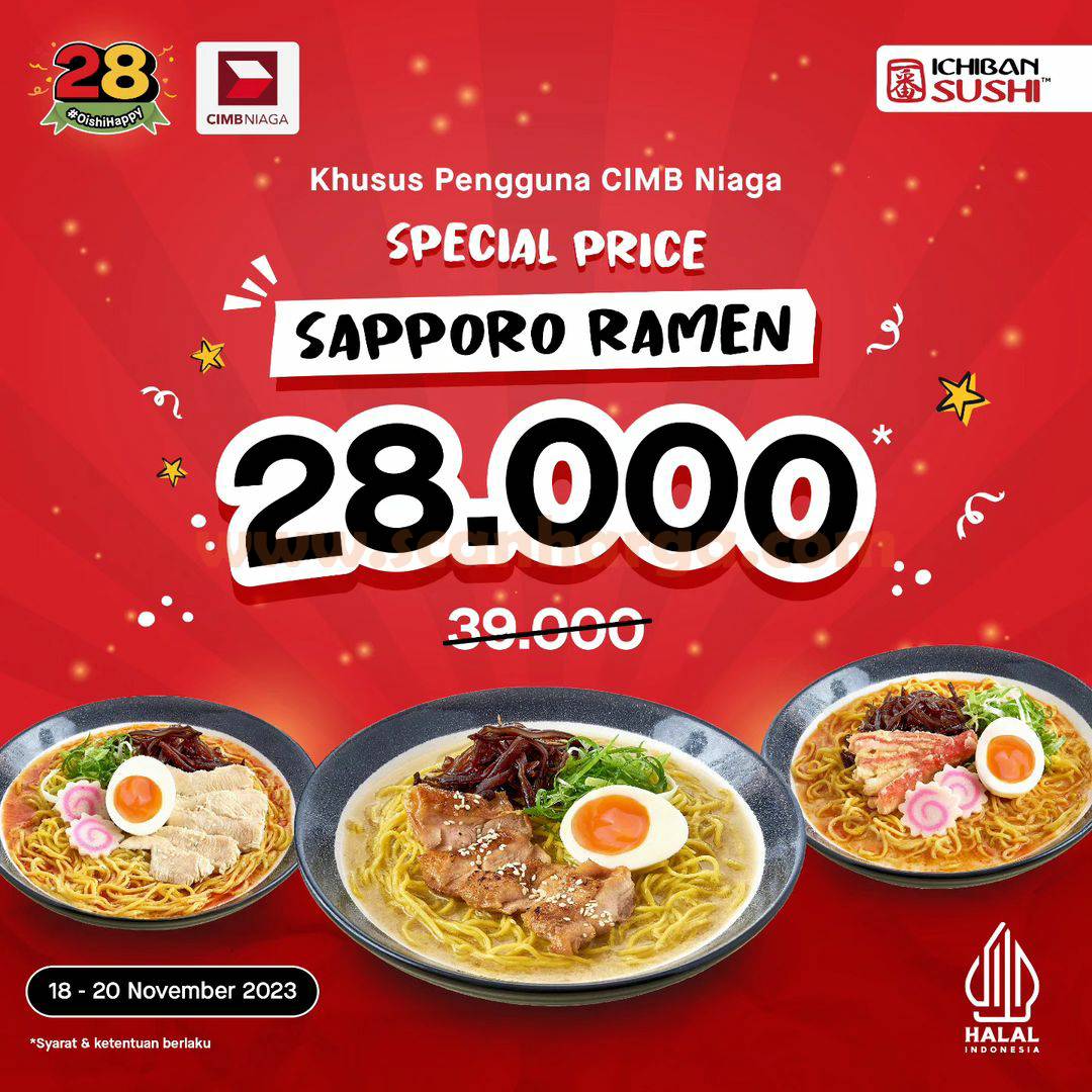 Promo Ichiba Sushi Sapporo Ramen – Harga Spesial Hanya Rp. 28.000