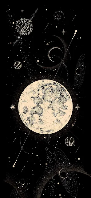 Phone Wallpaper: Dark, Art, Moon, Planets, Stars