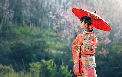 Kimono Woman Umbrella Parasol Japanese Woman
