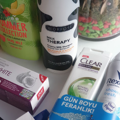 Morfose Milk therapy kremsi süt şampuan, cleat bitkisel sentez, rexona, bee beauty limited edition, splat senstive white