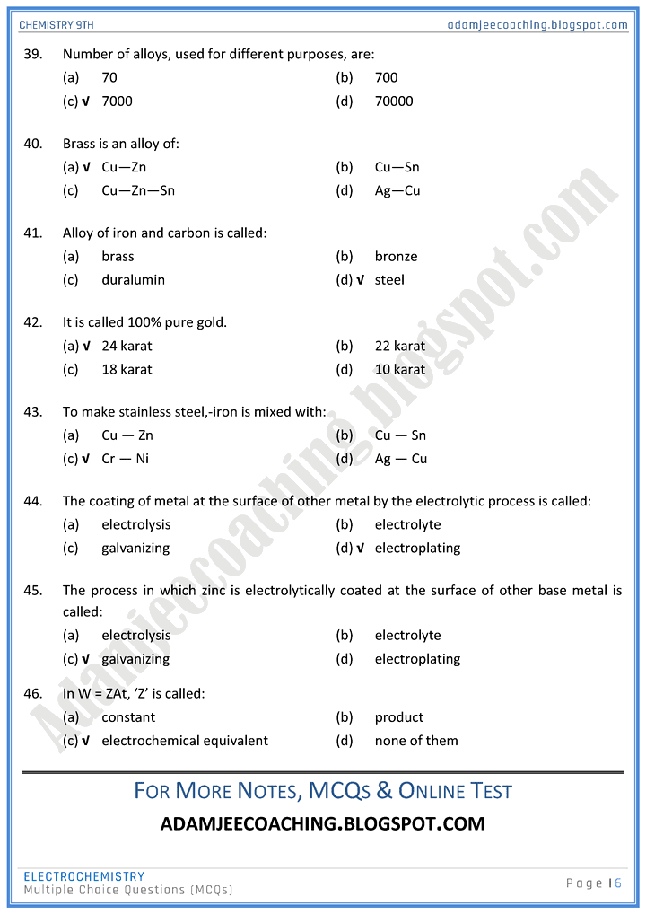 electrochemistry-mcqs-chemistry-9th