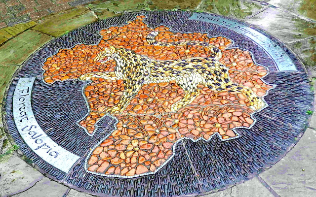 Leopard artwork outside Shropshire Archives