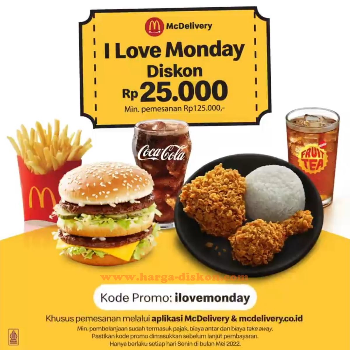 Promo McDonalds Diskon Rp25.000 setiap Senin