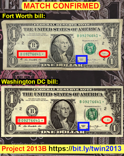 Project 2013B Confirmed Match of duplicate serial number on series 2013B star notes