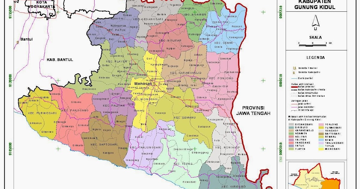 Peta Kota Peta Kabupaten  Gunungkidul