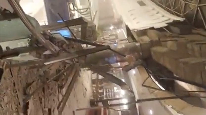 Caught on Camera! VIDEO Shows Ambience Mall Roof COLLAPSE (Ambience Mall roof collapse video)
