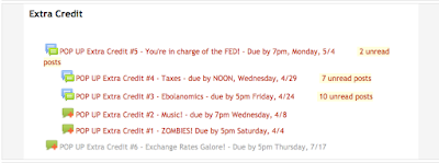 Moodle block with Pop-Up Extra Credit Forums