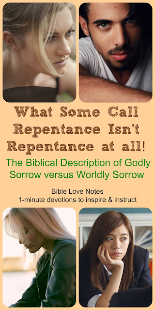 We use the terms guilt, shame, and conviction, but we sometimes use them incorrectly. This 1-minute devotion explains genuine repentance. #BibleLoveNotes #Bible