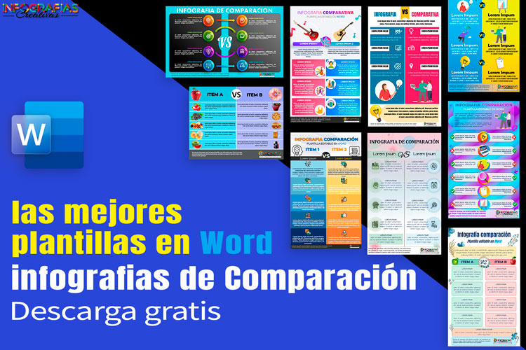 Plantillas para infografías de comparación editables en Word - descarga gratis