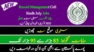 Board of Revenue Sindh Jobs 2023 - Sindh Record Management Cell Jobs
