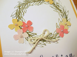 Flower Wreath made with stamps from Stampin'UP!'s Paper Pumpkin Kit: Blissful Bouquet