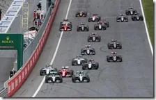 La partenza del gran premio d'Austria 2015