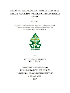 Hisab Awal Bulan Qomariyah Kitab Irsyadul Murid Berbasis Web Digital Falak Karya Ahmad Tholhah Ma'ruf