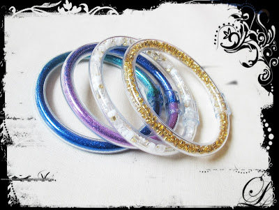 image vinyl tubing bangle bracelet jewellery jewelry glitter beads