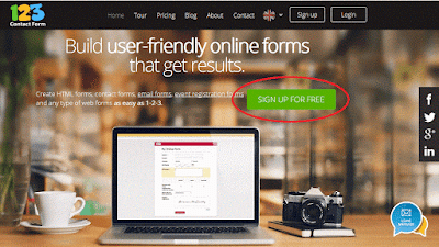Gambar Halaman pendaftaran situs 123 Contact Form