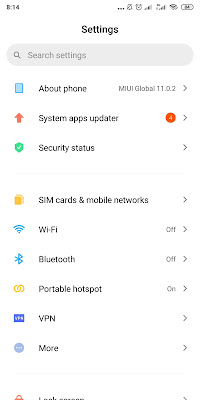 Layar Settings/Pengaturan MIUI Android, settings miui, settings android, masbobz, masbobz.com