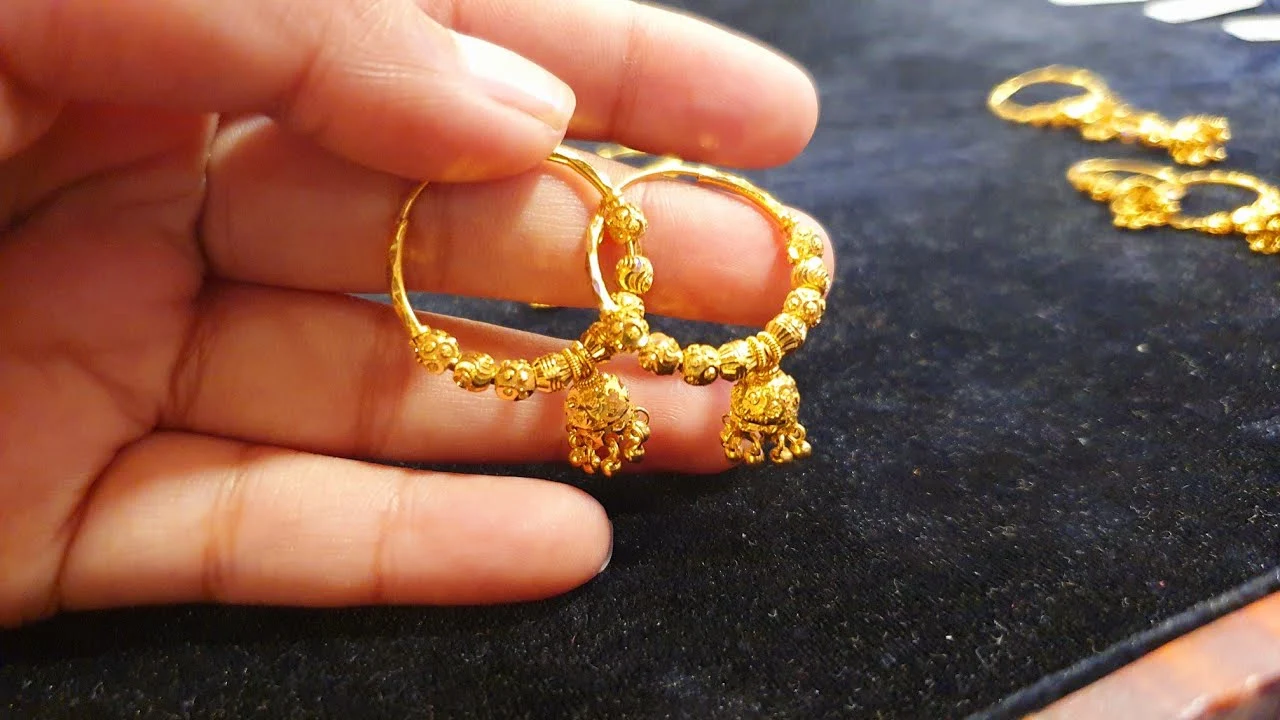 Ring Earrings for Girls - New Designs of Gold,Stone Earrings for Girls Images, Pictures - kaner dul - NeotericIT.com