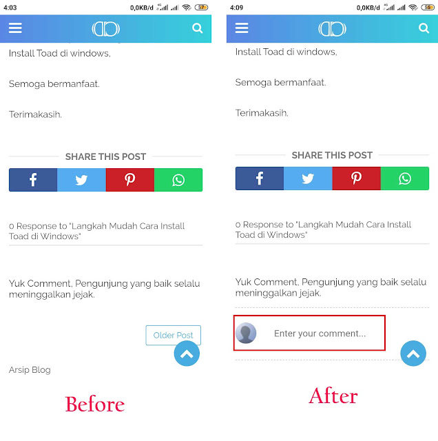 Cara Menampilkan Kolom Komentar di Blog yang Hilang Saat Dibuka Versi Mobile