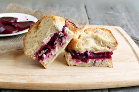 Roasted Beet and Herbed Goat Cheese Sandwich